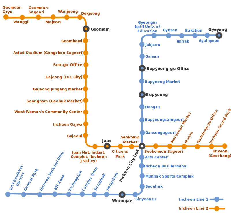 ملف:Incheon Metro Map en.svg - المعرفة