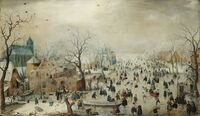 The mute Hendrick Avercamp painted almost exclusively winter scenes of crowds seen from some distance.