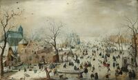 The mute Hendrick Avercamp painted almost exclusively winter scenes of crowds seen from some distance.