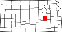Map of Kansas highlighting تشيس