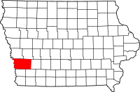 Map of Iowa highlighting