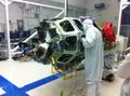 The LADEE spacecraft in the clean room at Ames Research Center before its solar panels were attached.