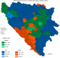 Serbs in Bosnia and Herzegovina (blue) (2006 estimate)