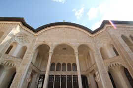 A balcony in the Tabātabāei House.