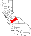 State map highlighting Fresno County