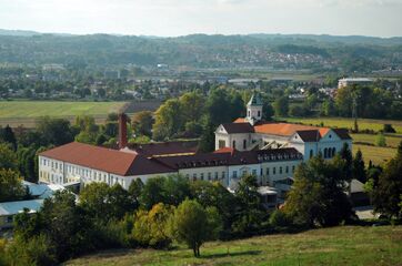 The Mariastern abbey, a Trappist abbey famous for its own variety of cheese