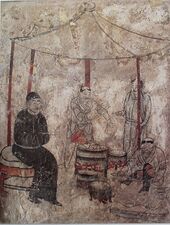 Khitan people cooking. Fresco from the Liao dynasty (907–1125) tomb at Aohan