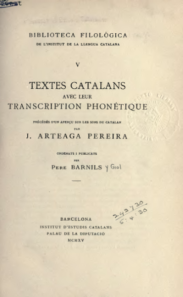 ملف:Textes catalans avec leur transcription phonétique (1915).djvu