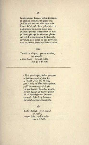 ملف:Textes catalans avec leur transcription phonétique (1915).djvu