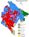 Serbs in Montenegro (blue) (2003 Census)