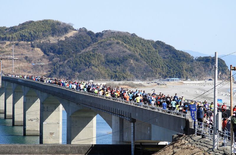 ملف:仁淀川河口大橋 2018年高知龍馬マラソン大会にて.jpg