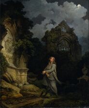 Visitor to a Moonlit Churchyard by Philip James de Loutherbourg, 1790
