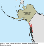 Map of the change to the United States in northwest North America on May 17, 1884