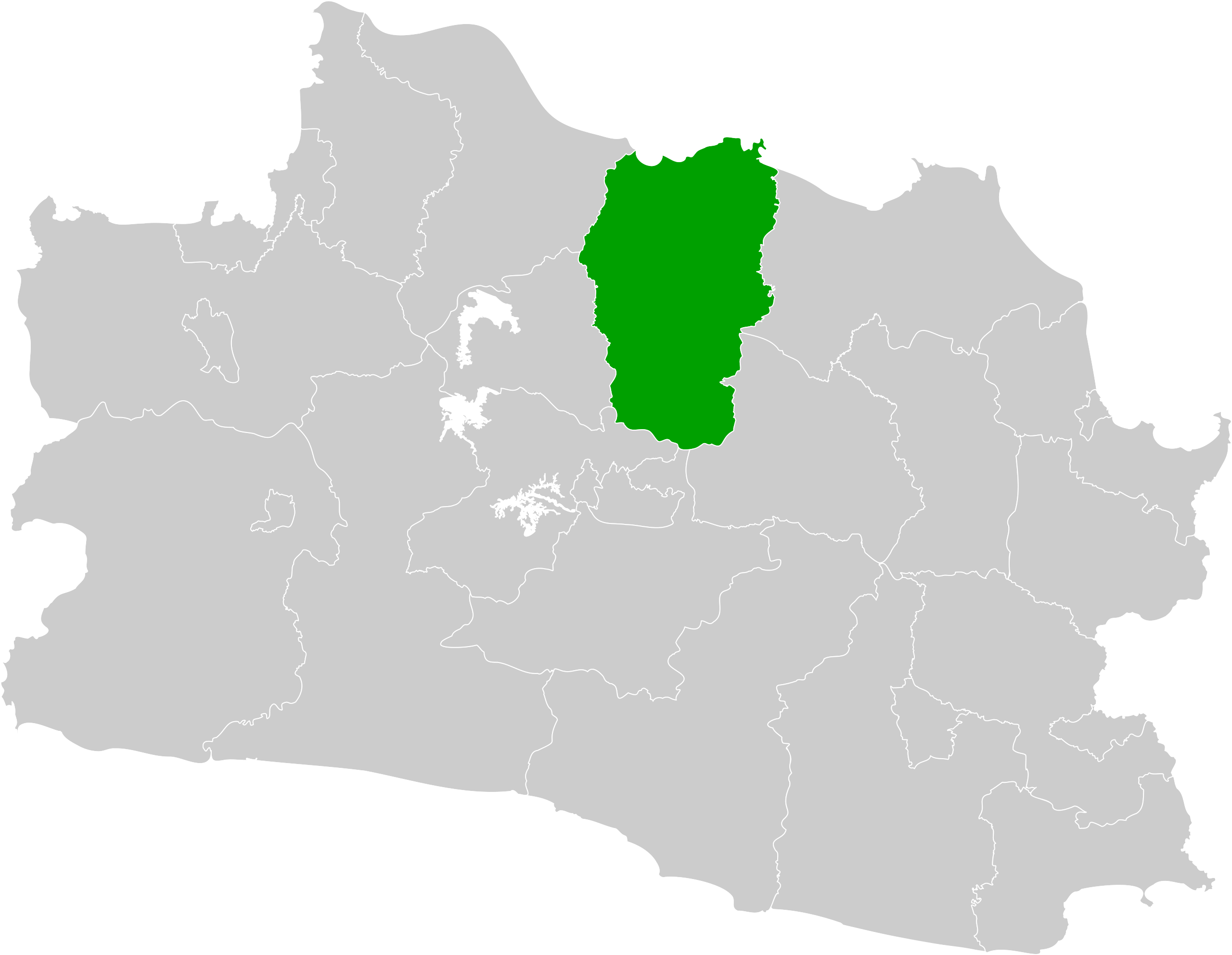 ملف:Map of West Java highlighting Subang Regency.svg - المعرفة