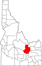 Map of Idaho highlighting Butte County