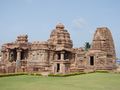 Mallikarjuna temple in dravidian style and Kashi Vishwanatha temple in nagara style at Pattadakal, built 740 CE