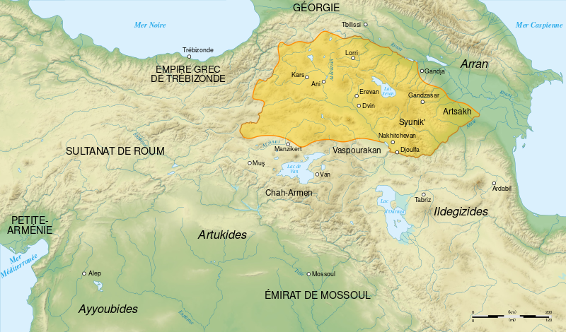 ملف:Zakarid Armenia 1200 map-fr.svg