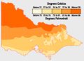 Average January temperatures: Victoria's north is always hotter than coastal and mountainous areas.