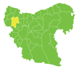 موقع ناحية مركز عفرين في محافظة حلب