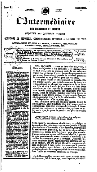 ملف:L’Intermédiaire des chercheurs et curieux, 1864.djvu