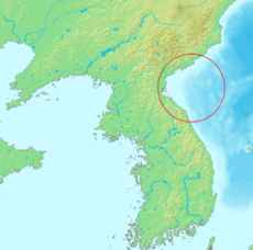 موقع خليج كوريا الشرقي.