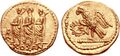 Gold coins that have been minted by the Dacians, with the legend ΚΟΣΩΝ.