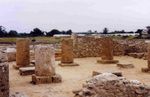 Ancient ruins with some bottom parts of columns standing