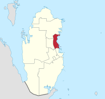 خريطة قطر موضح عليها موقع بلدية الضعاين.