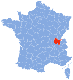 Location of Ain in France