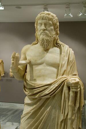 Philosopher, probably Apollonius of Tyana, marble, ca 200 AD, from Gortys, AMH, 145418.jpg
