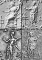 Various blessing gestures: divinities (top), kings (bottom).