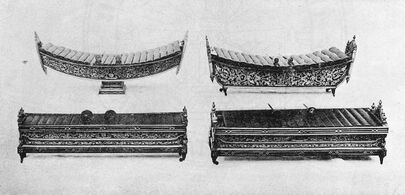 From upper left to lower right: ranat ek, ranat thum, ranat thong, and ranat lek.