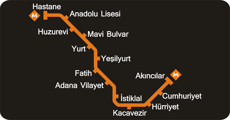 ملف:Metro map Adana.png