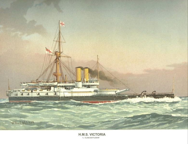 ملف:HMS Victoria (1887) William Frederick Mitchell.jpg