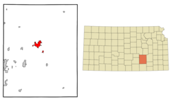 Location within Butler County and Kansas