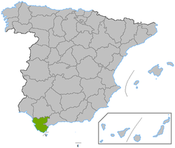 Map of Spain with highlighted