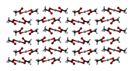 Ball-and-stick model of part of the crystal structure of mercury(II) acetate
