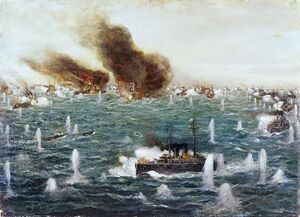 Battle of Tsushima, 1905 by Tōjō Shōtarō.jpg