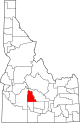 State map highlighting Camas County