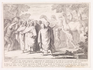 لحظة وصول الوفد المغربي إلى القصر الملكي بشقوبية شمال إسبانيا، كان على رأس البعثة السفير والأديب أحمد الغزال