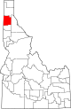 State map highlighting Kootenai County