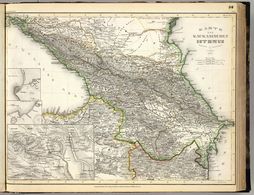 خريطة برزخ القوقاز. من تصميم ورسم ي. گراسل، 1856.