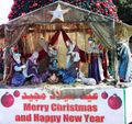 مشهد الميلاد في بيت لحم، ما بين الكنيسة الأرثوذكسية وميدان بيت لحم، 2014.