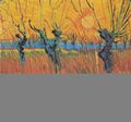 Willow trees at sunset by Van Gogh, Arles (1888)