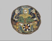 Abstracted Luna and chariot, Carolingian cloisonné roundel (AD 860–890)