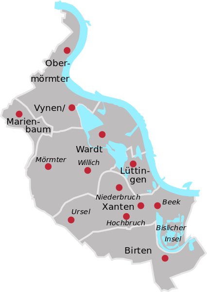 ملف:Verwaltungsgliederung Xanten.svg