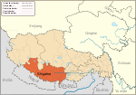 Location of Shigatse in the Tibet Autonomous Region