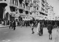 A crowd marches towards Shepherd Hotel in Cairo, Egypt on Jan. 25, 1952. (AP Photo)