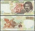 L.100,000 – obverse and reverse – 1994 (1983)