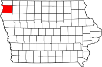 Map of Iowa highlighting